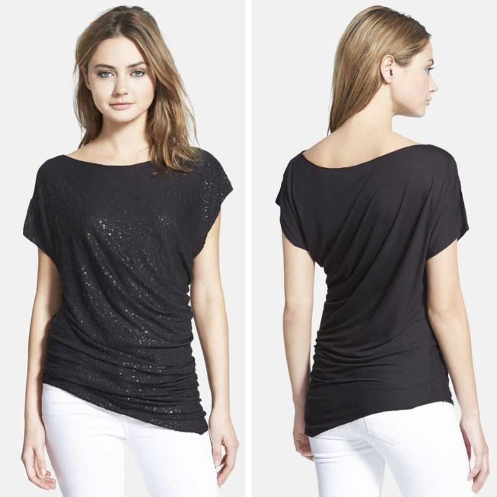 Velvet Graham & Spencer asymmetrical sequin top
